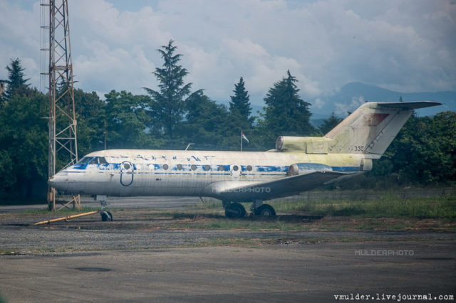 Yak-40 airplane of Georgian President Eduard Shevardnadze. During the war he flew to Sukhumi in 1993. Shevardnadze did not use it to return because airplanes were knocked down © Vladimir Mulder