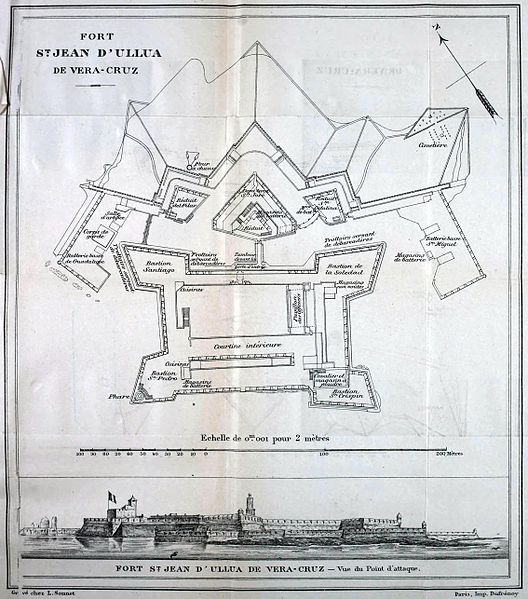 The architectural plan of the fort. Author: Edmond Jurien de la Gravière