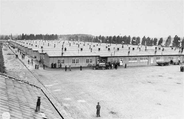 View of the prisoners’ barracks. Photo by 163rd Signal Photo Company