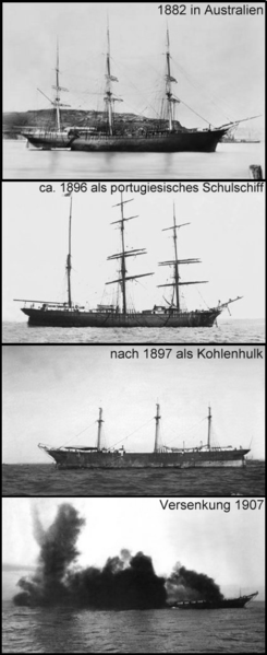 The clipper over the years 1882-1907 and her sinking.