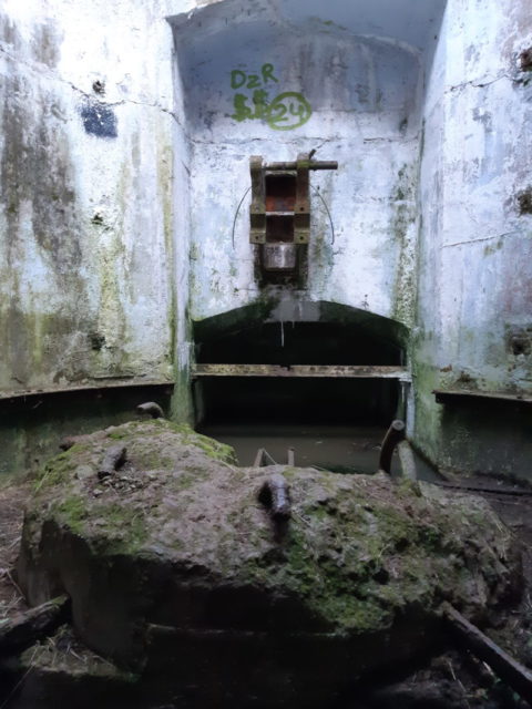 One of the rooms after the devastation: metal constructions that served to move missiles up and down