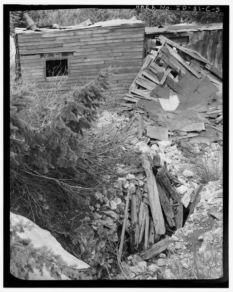 Abandoned and collapsed mine. 