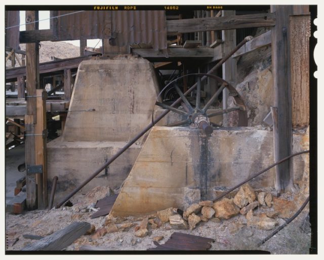 Part of the mining equipment at Skidoo ghost town.