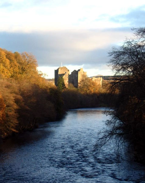 The castle viewed from across the river.