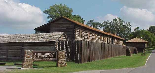 The entrance to Fort Gibson Historic Site, Oklahoma. This was on the edge of Cherokee lands.