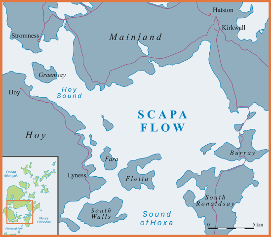 Location of Scapa Flow. Author: Siałababamak CC BY-SA 3.0