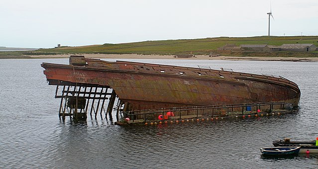 A blockship makes a dramatic relic on the shores. Author: John Haslam CC BY 2.0