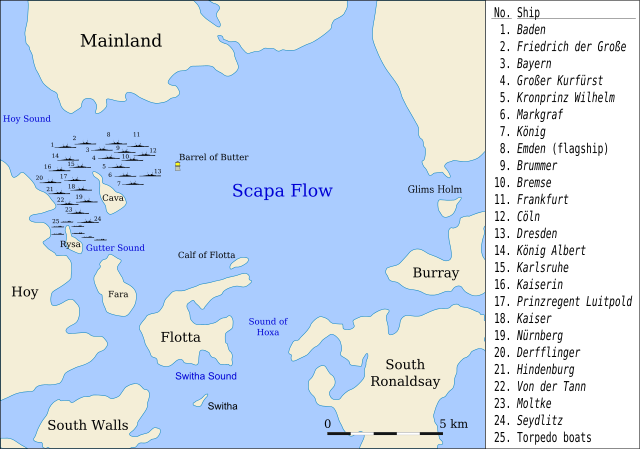 Internment at Scapa Flow on March 25, 1919.