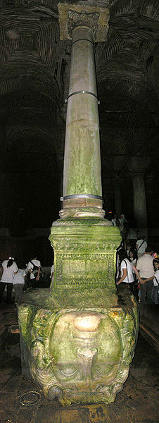 One of the Medusa head pillars.