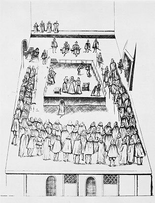 Sketch of the execution of Mary, Queen of Scots.