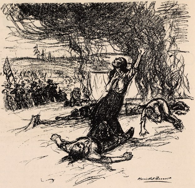 A sketch of the massacre. Author: Morris Hall Pancoast