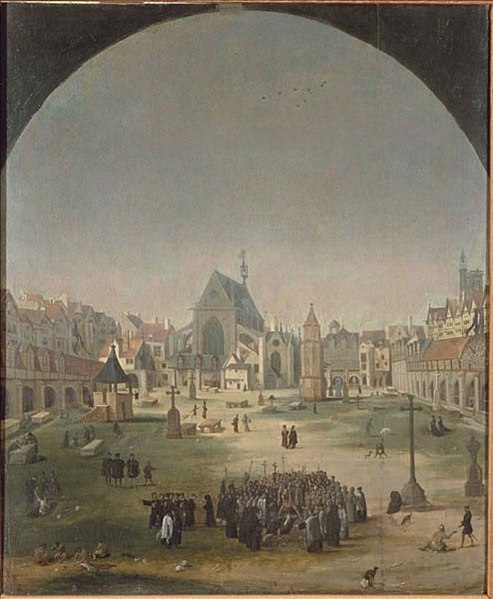 Painting depicting the cemetery circa 1570. Author: Jacob Grimmer