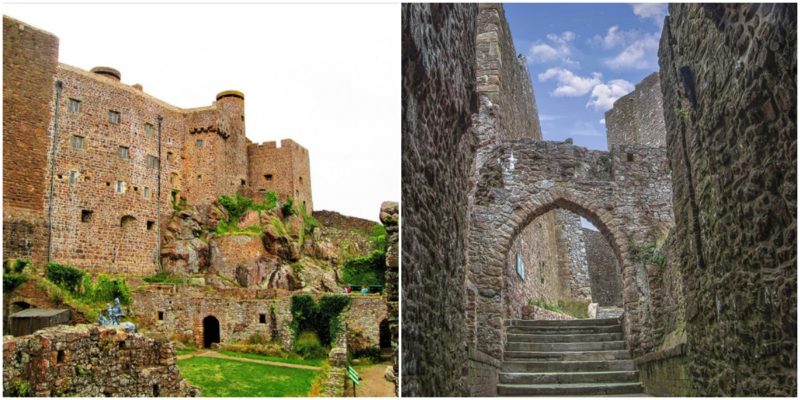 Left: The exterior of the castle, Photo by  INDIGO WOLFSBANE - CC BY 2.0 Right: Steps and the way out, Photo by: Peter - CC BY 2.0