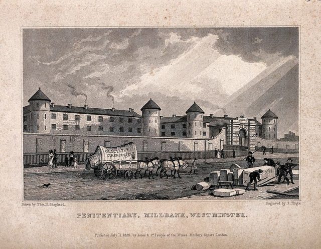 This Engraving of the prison shows what it looked like back then. Author: Wellcome Collection gallery – CC BY 4.0