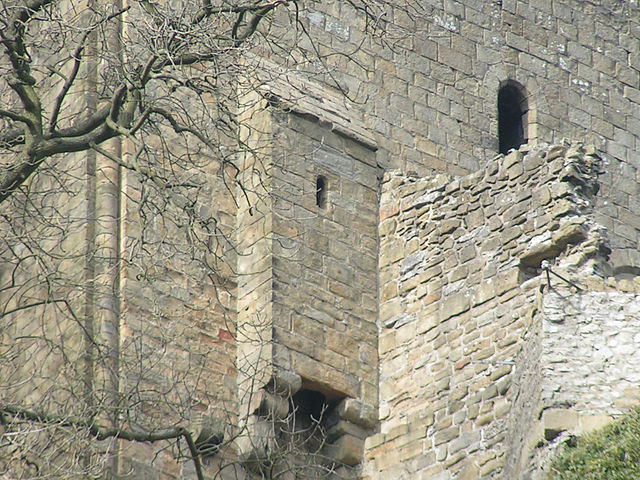 The garderobe (toilet – note the circular hole) in the south-east side of the keep