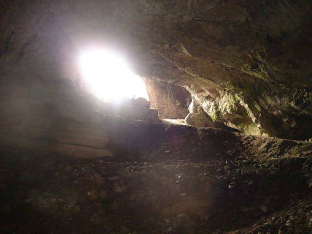 The cave from the inside looking out. Author: NikosFF CC BY-SA 4.0