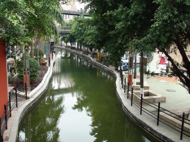 Canal running along the exterior of the South China Mall