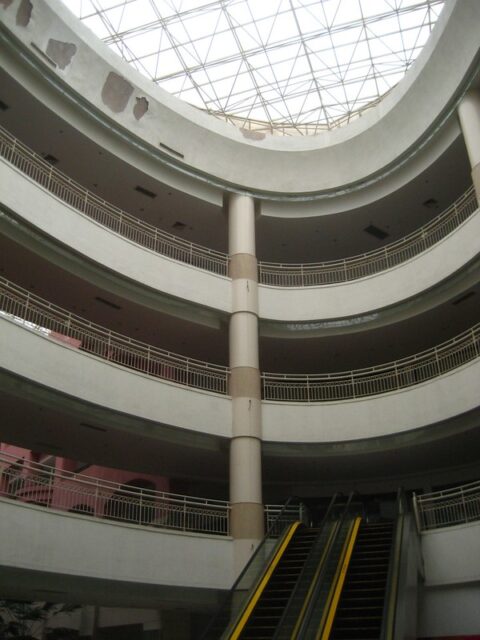 Escalators connecting one floor to another