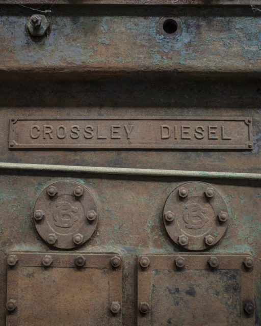 Crossley nameplate. Author: Matt Emmett | Facebook @ForgottenHeritagePhotography