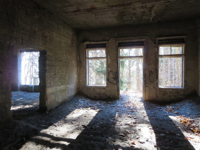 Derelict interior of the Brestovac Sanatorium