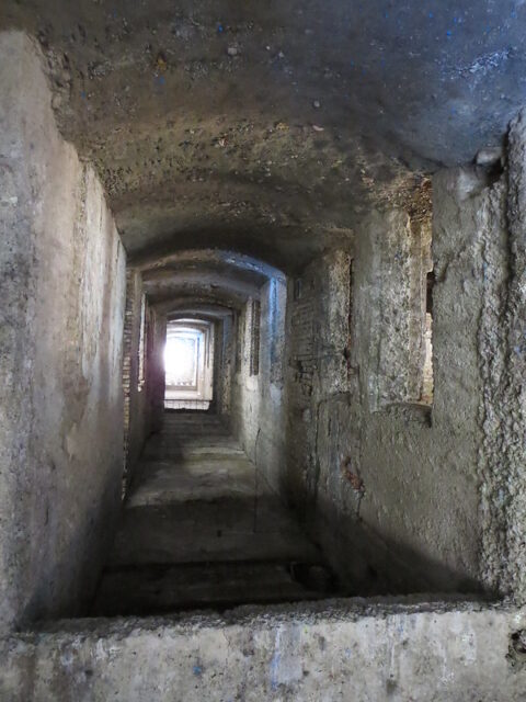 Semi-lit tunnel at the Brestovac Sanatorium