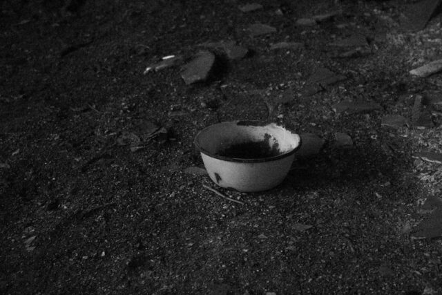 Bowl on a dirt floor