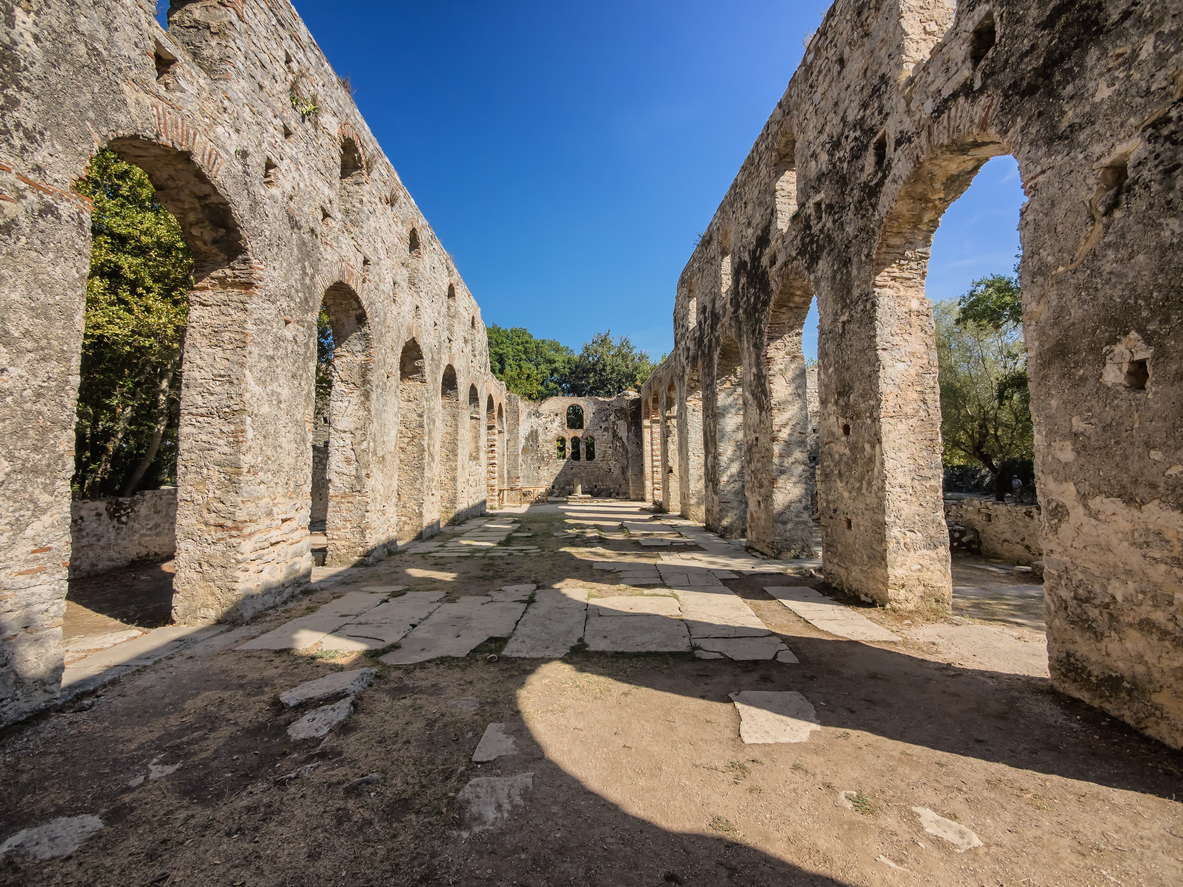 Basilica in Butrint ancient city, Albania. By frankix