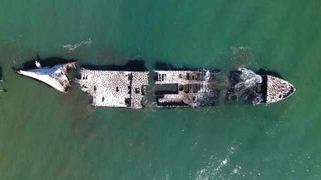 Overhead drone picture of the USS Palo Alto on July 3rd, 2019. By Onebadagr, CC BY-SA 4.0