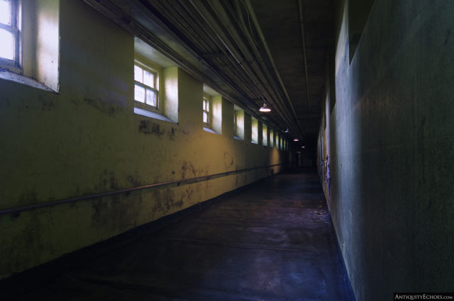 The underground tunnel that connected the hospital's many buildings