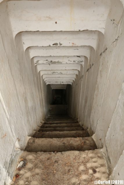 Stairs of the bunker Tuman leading to the main portion of the interior. (Photo Credit: CarloR)