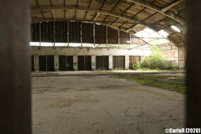 Airplane hangar interior