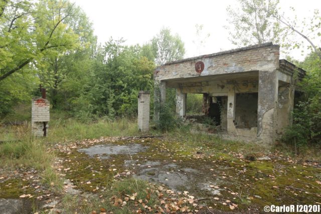 Abandoned bus shelter