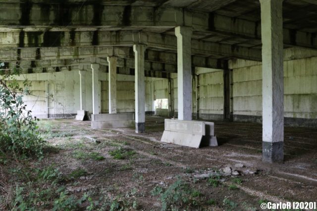 Shadowed building interior