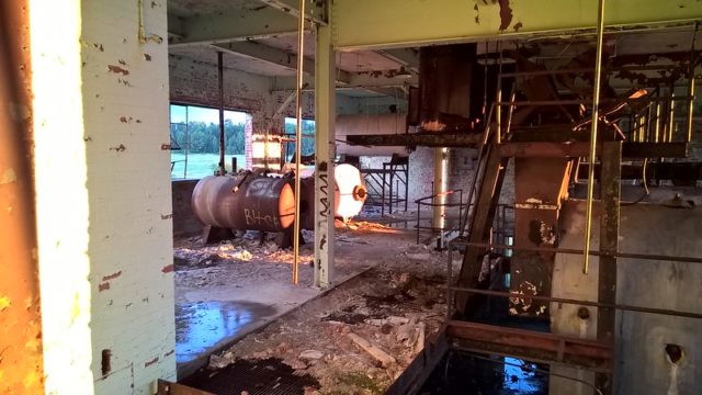 Two gas tanks within a room at Burwash Correctional Center