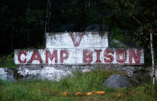 Camp Bison sign