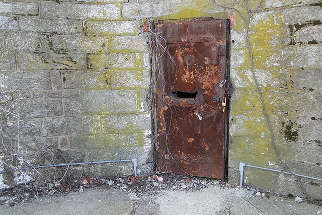 Closed wooden door