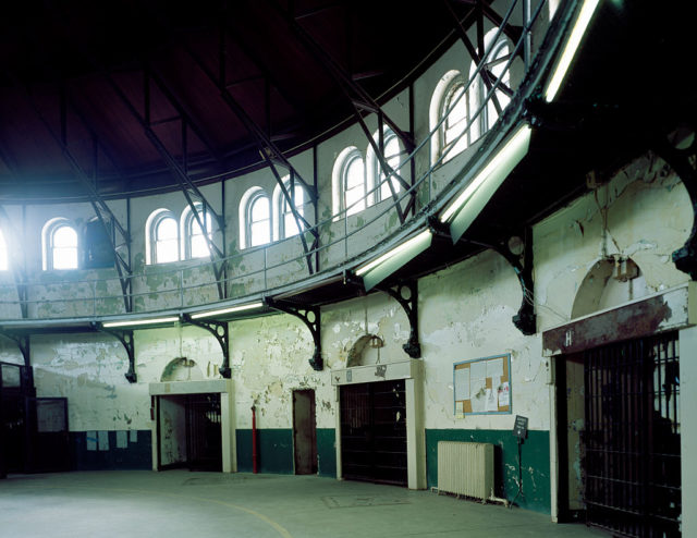 Large circular room within Eastern State Penitentiary