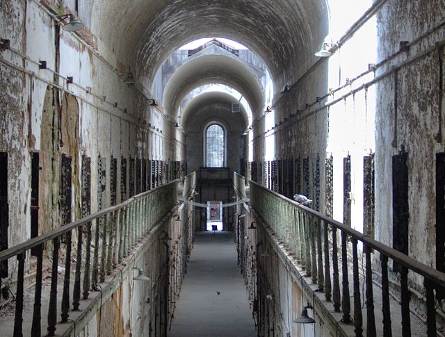 Upper level walkway at Eastern State Penitentiary