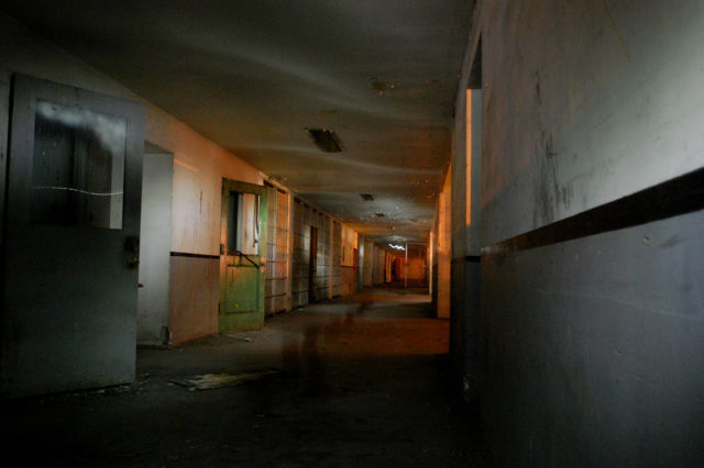 Darkened corridor within the Lincoln Heights Jail