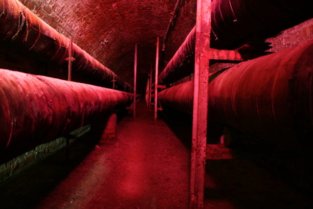 Piping beneath the Hudson River State Hospital