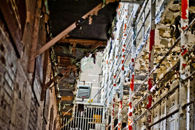 Cellblock with a rusty interior