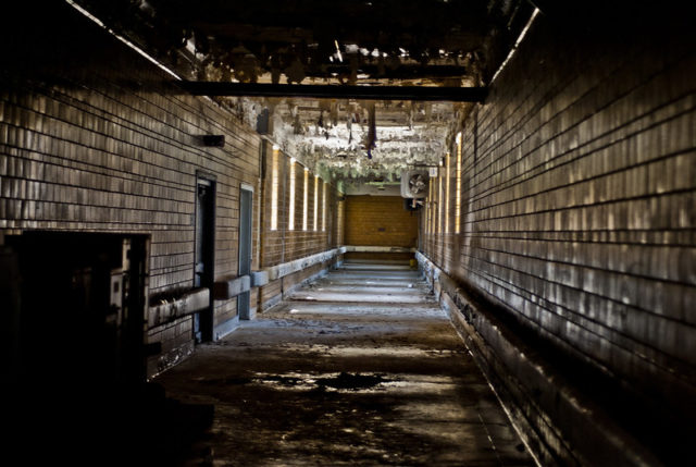 Dark and damp hallway