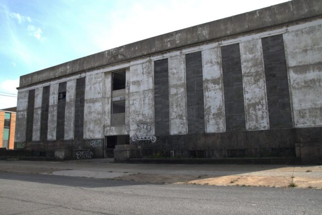 Exterior of the abandoned Social Security building in Gary, Indiana