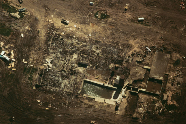 Aerial view of the Mount Carmel Center compound