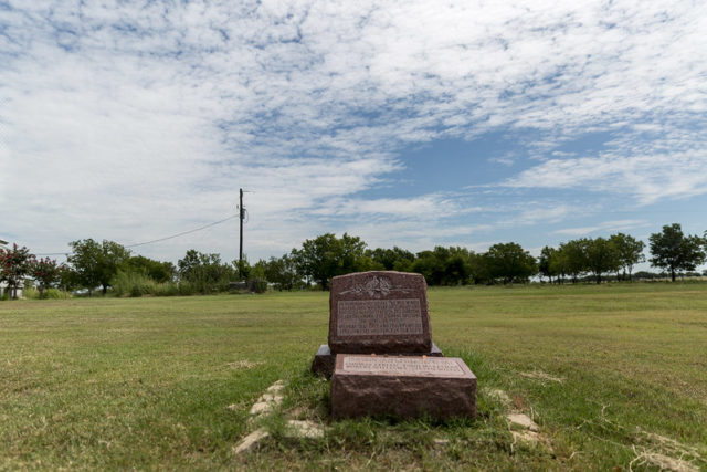 ATF memorial in the middle of a field at the Mount Carmel Center compound