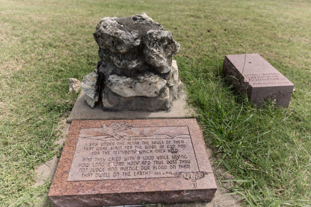 Memorial at the Mount Carmel Center compound