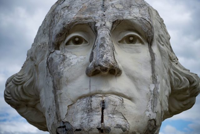 Close up of the bust of George Washington