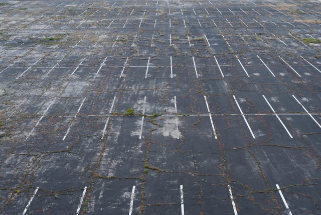 Overhead view of a parking lot