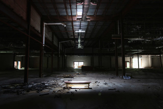 Darkened salon at Grossinger's Resort