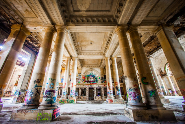 Graffiti in Michigan Central Station 